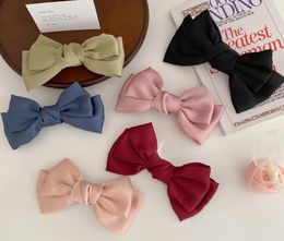 Pearl Satin Bows Girls Hair Barrettes Kids Double couches Bows Princess Hair Clips Lady Style Children Party Hair Accessory A38428796650