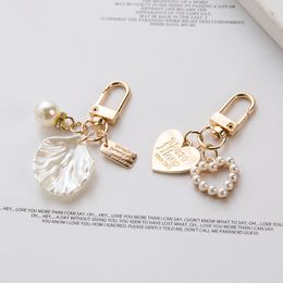 Perle Shell Key Chain Pendant Airpods Accessoires suspendus Belles clés de clés pour filles Dree Up Accessoires Créatif Creative Gift