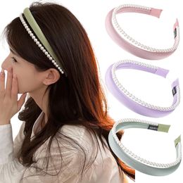 Pearl Sponge Headband Purple Elegant Bezel Hair Hoops For Girls Solid Color Hairbands Fashion Hair Accessoires