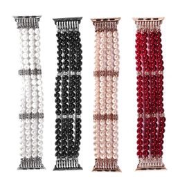 Pearl Strap Vrouwelijke Armband Voor Apple Horloge 44mm 42mm 40mm 38mm Band Iwatch Series SE 6 5 4 3 Polsband Loop Smart Accessoires