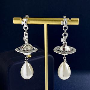 Perle Stud pour femmes boucles d'oreilles Viviane luxe créateur de mode bijoux or boucles d'oreilles métal boucle d'oreille cbijoutier Westwood femme 367