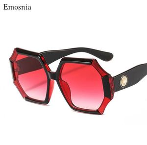 Perle lunettes de soleil rétro femmes à la mode surdimensionné polygone strass plastique cadre lunettes de soleil femme UV400 pas cher 7437355