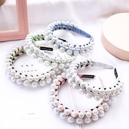 Perle enroulement dentelle bandes de cheveux pour femmes filles à la main corée bandeau bandeau bandeau cerceau chapeaux accessoires de cheveux