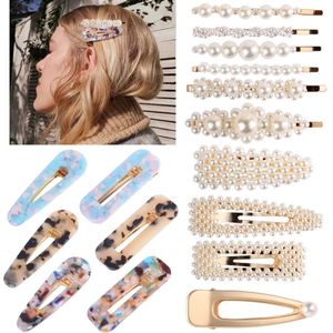 Perles épingle à cheveux ensemble élégant acétate plaque pinces à cheveux mélanger différents BB Clip doux créateur de mode femmes