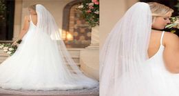 Perles ivoire longs voiles de mariée avec peigne une couche cathédrale voile de mariage blanc accessoires de mariée Velos de Noiva X07266373557