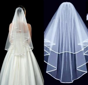 Pearls Short Tulle Wedding Veils Cheap 2020 White Ivory 3T Bridal Veil for Bride Wedding Accessories ZZ