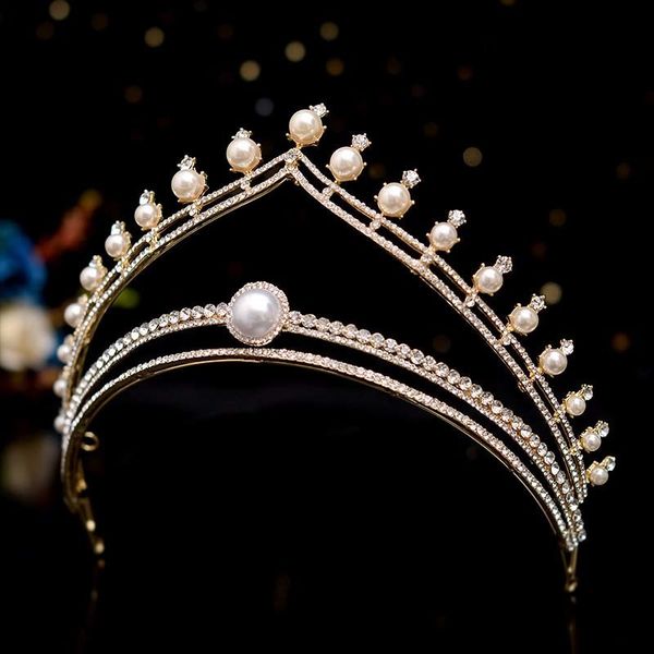 Perles Tiaras et Crowns Strass Bandeaux de strass pour femme mariée NOIVA Accessoires pour cheveux de mariage Princess Diadem Decor Bijoux