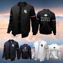 Pearly Gates Print Men Herfst en Winter Design Jas Casual Outdoor Baseball Tops Man Slim Fit Sports Rits Koreaanse jas 211013