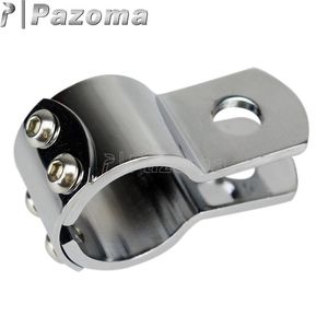 Pedales 1 par de abrazaderas cromadas para motocicleta Supermoto Universal protector de motor soporte de estribo para barra de choque de 1/4 