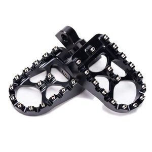 Pedales MX Estribos de pie Motocicleta WideFat Estribos Bobber 360 Roating Reposapiés traseros para Dyna Fatboy Sportster Iron 883