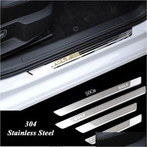 Pedalen Tra-Thin roestvrij staal Scuff Plate Door Dill voor VW Golf 7 MK7 6 MK6 Welkom Pedaaldrempelauto-accessoires 2011- Drop Deliv Dhyue