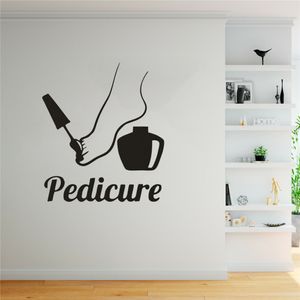 Pedicura Logo Pegatinas de pared Centro de cuidado de pies Decoración Esmalte de uñas Vinilo Calcomanía Pedicura Etiqueta de ventana Decoración de salón de uñas