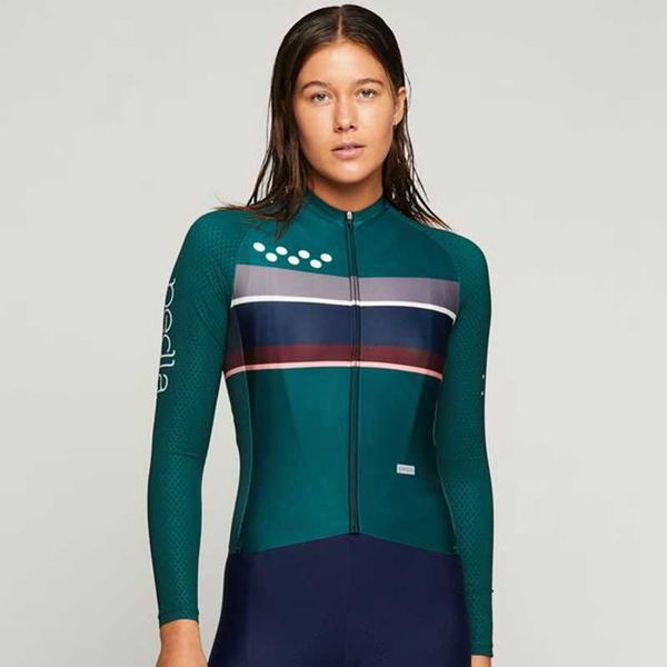 Pedla Femmes Printemps Vert Maillot De Cyclisme Vélo De Route Équitation VTT Racing Long Seve Chemise Maillot Ciclismo Équipe Bicyc Vêtements AA230524