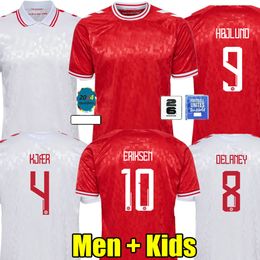 ERIKSEN 2024 Denemarken voetbalshirt Hojlund 24 25 HOME RED AWAY WHITE KJAER HOJBJERG CHRISTENSEN SKOV OLSEN BRAITHWAITE DOLBERG voetbalshirts 2025 Heren kinderen