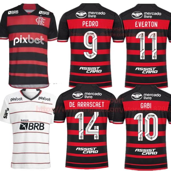 PEDRO Flamengo Soccer Ferseys 24 25 GABRIEL B. GABI DE ARRASCAETA DAVID LUIZ Maillot de football Top Thai Quality GERSON Football kit enfants 2024