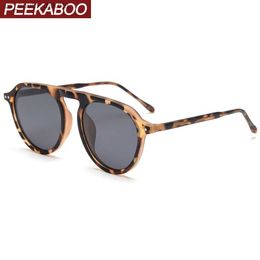 Peekaboo conduite lunettes de soleil polarisées uv400 hommes rétro femmes grand cadre lunettes de soleil hommes unisexe 2022 léopard noir été style L230523