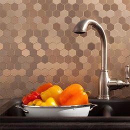 Schil en plak backsplash beige en zilveren keukentegel sticker mozaïek 3d wandpaneel KTV hotelbar zelfklevende muurstickers