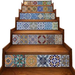 Peel and Stick Tile Backsplash Stair Riser Décalcomanies DIY Tile Decals Mexicain Traditionnel Talavera Étanche Home Decor Escalier D277j