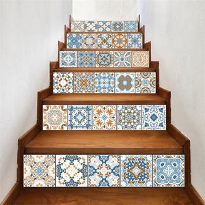 20cmx100cm Stickers Muraux Peel and Stick Carrelage Dosseret Escalier Riser Stickers DIY Carreaux Decal Mexicain Traditionnel Petit Étanche Décor À La Maison Escalier 713 K2