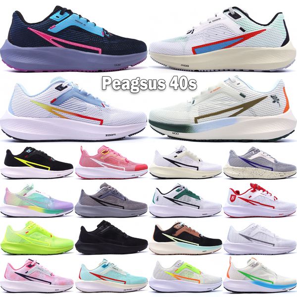 Pegasus 40 Premum Hommes Femmes Chaussures de course 40s Quadruple Designer Blanc Métallisé Argent Lait de Coco Lime USA Volt Sports de plein air Baskets Taille 36-45