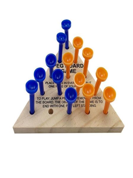 PegBoardGame Juegos novedosos Juguetes mordaza Regalos para niños Juego de mesa de madera con clavija triangular M42062207498