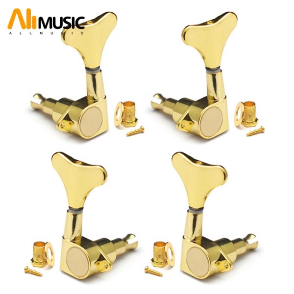 Pegs 4pcs El eléctrico de bajo eléctrico de bajo sintonía con sintonizadores de clavijas de la máquina Cabezales de ajuste/botones Piezas de guitarra Negro/Oro/Cromo