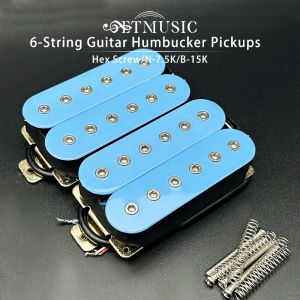 Pegs Guitar Humbucker 12 Vis hexagonale réglable Double bobine 6string Guitar Guitar Clitting Pickup N7.5k / B15K Sortie bleu clair