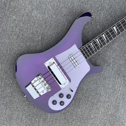 Pegs en stock China Factory Rickeck 4003 Guitare de basse électrique violette avec double livraison immédiate