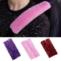 Peices doux en peluche ceinture de sécurité couverture épaulière sangle étui confortable conduite voiture ceinture de sécurité ceintures de sécurité accessoires2121