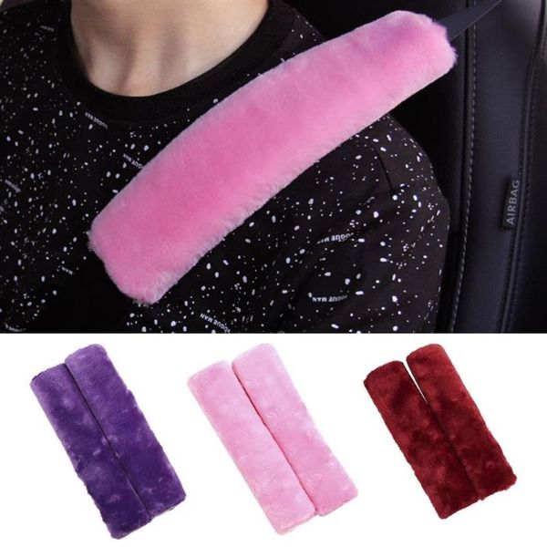 Peices doux en peluche ceinture de sécurité couverture épaulière sangle étui confortable conduite voiture ceinture de sécurité ceintures de sécurité accessoires324Y