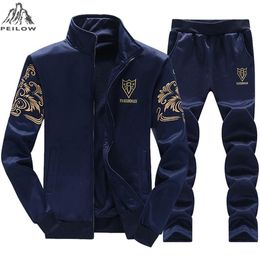 PEILOW nieuwe mode heren sets Lente Herfst Trainingspakken Mannen Sweatshirt Jas Herenpakken Merk Leisure Sportkleding Clothi306n