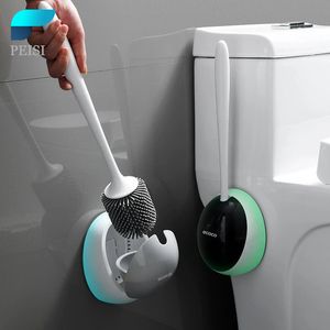 Peisi tpr siliconen borstel geen dode hoeken toilethouders schoonmaak gereedschap muur gemonteerde huishoudelijke accessoires ingesteld 220511