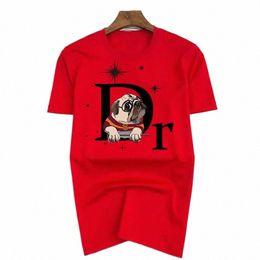 Pékinois Imprimer Hommes Fi Marque Femme Classique Sport Été Casual Surdimensionné Lâche T-shirt à manches courtes f3cL #