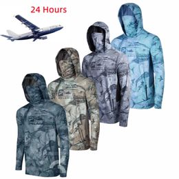 Pelagische viskleding UPF 50 gezichtsmasker met capuchon Shirts Heren Outdoor Zomerzonbescherming Viskleding Camisa De Pesca 240228