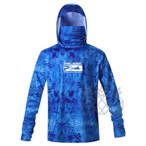 Chemises de performance de pêche pélagique Sweat à capuche pour hommes avec masque UV GAUTER CAODED COODEDable Upf 50 Wear 240428