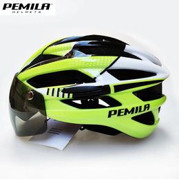 PEMILA casque de cyclisme homme femmes lunettes route VTT lentille pour équitation vélo sport planche à roulettes Scooter EBike 240312