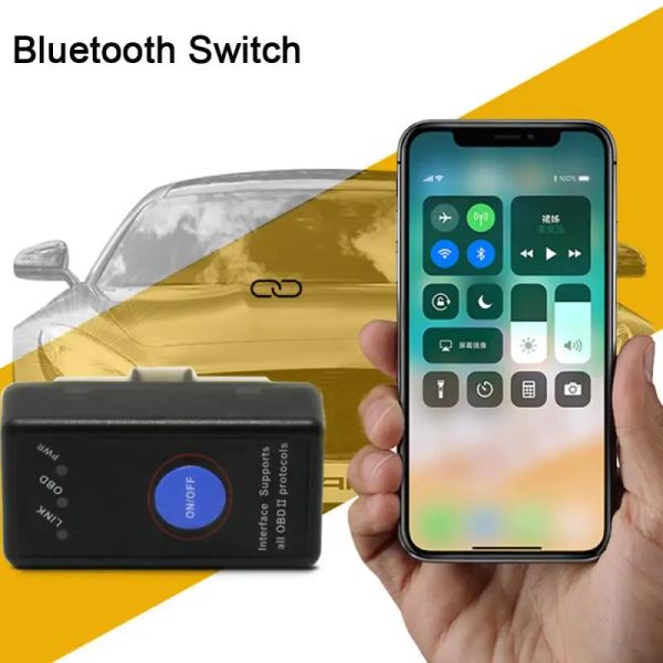 Pemindai OBD2 ELM327 V1.5, Alat Diagnostik Mobil Bluetooth Kompatibel Dengan Wifi Papan Ganda Elm 327 V1.5 IOS Windows Obdii