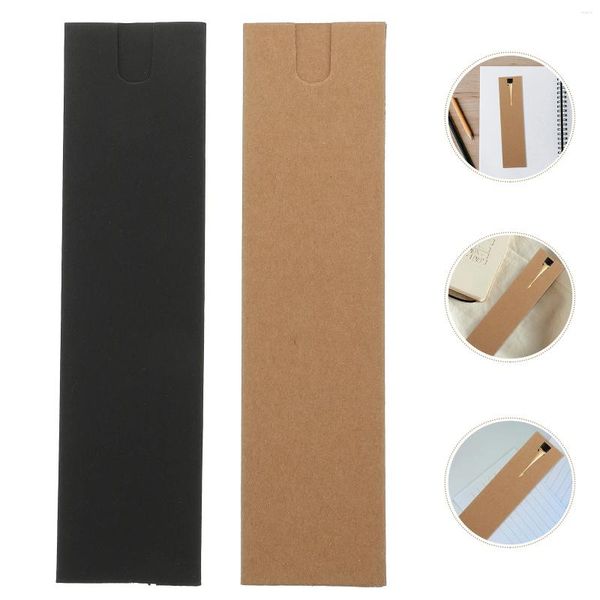 Estuche para bolígrafos, bolsas individuales, embalaje de almacenamiento negro, mangas de caja vacía, cajas de papel para envolver tubos, soporte de regalo Kraft