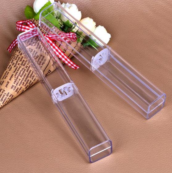 Cajas de bolígrafos Estuche transparente de acrílico Portalápices Regalo para caja de embalaje de bolígrafo de cristal como regalo de festival DLH211