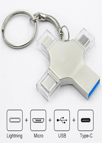 Pen Drive Tipo C OTG USB Flash 30 para iPhone iPad Android 16GB Pendrive 4In18322800