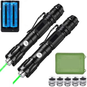 Pen Highpower Green Laser Pointer 5MW Laser Voir puissant équipement laser 2 en 1 porte-lampe détachable avec chargeur de batterie 18650