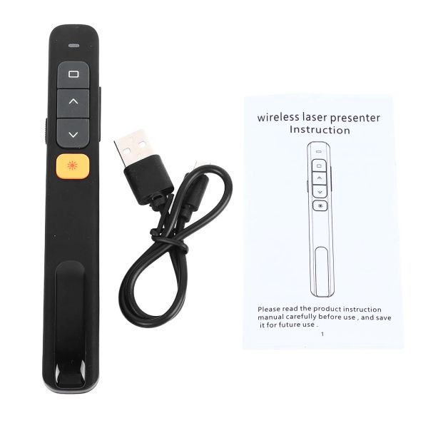 Pen Pointer Laser Pointer Laser Pointer Black USB Receiver Pild et jouer une présentation rechargeable Cliquez sur Pointer pour le bureau de la classe