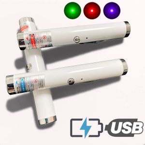 Pen (USB -oplaad) 711 Groene laser Lndication Continu Lijn Red Dot Laser Pointer 532nm Laser Hunt 5MW Purple Laser Pointer