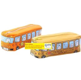 Sac à crayons dessin animé école Bus voiture papeterie sacs animaux mignons toile porte-crayon étui pour garçons filles fournitures scolaires jouets cadeaux 11 LL