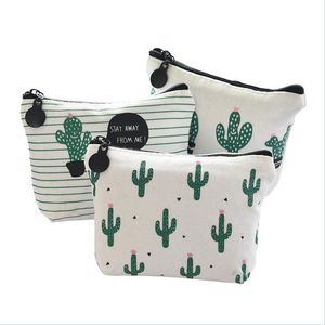 Potloodzakken 6 kleuren mode canvas cactus potlood kas tas stationery school benodigdheden cosmetische make -up zakje dhs drop levering 2022 o dhyv6