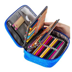 Pencil Bags Canvas School Cases For Girls Boy Case 72 Holes Pen Box Multi Function Storage Bag Pouch Supplies