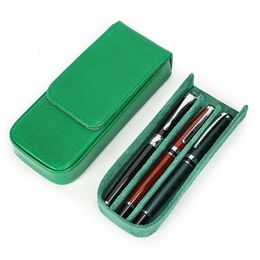 Sacs à crayons CONTACTS FAMILY 3 Pen Case Leather Papeterie Cover Holder Amovible Portable Handmade Pen Box Antichoc Hommes 230327