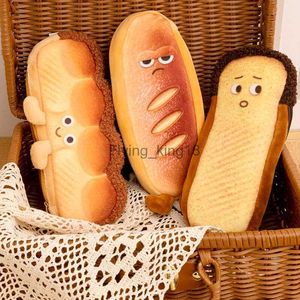 Pennenzakken Creatief Schattig Brood Etui Simulatie Toast Hot Dog Brood Karakter Potloodhouder Etui Zacht gevulde Rits Pennenbakje HKD230831
