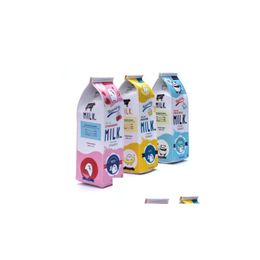 Potloodzakken Creative Pu Leather Box Case Simation Milk Cute Bag Kawaii Stationery School Supplies Kids Gift GB38 Drop Delivery Offic Dhnc0