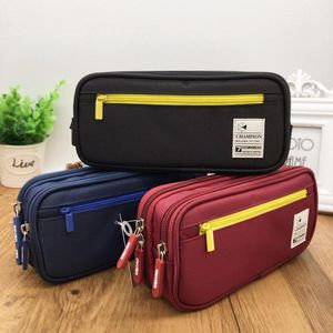 Sacs à crayons étui à fermeture éclair créatif toile sergée grande boîte à stylos sac Kawaii pour étudiant fille fournitures de papeterie scolaire mignonne